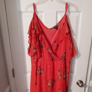 EUC 5X Torrid red floral dress